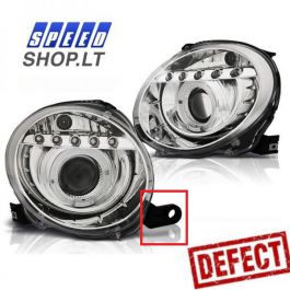 FIAT 500 priekiniai LED žibintai su defektu